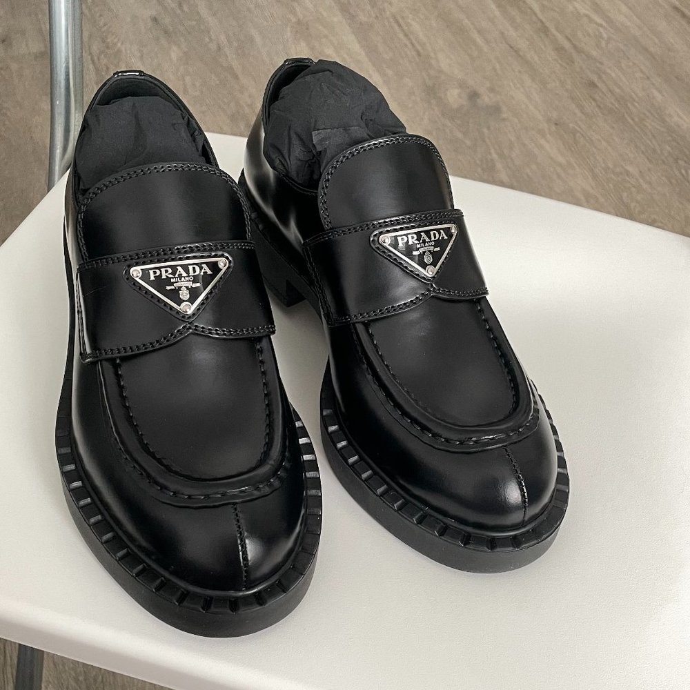 Brand New Prada Brushed Leather Loafers -NWT!